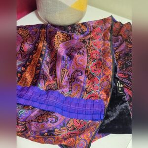 Etro Milano Paisley Silk And Velour Scarf NWOT